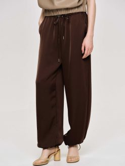 Source Unknown Bas | Pantalon De Jogging En Satin, Rouge Merlot