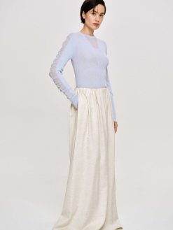 Source Unknown Vetements | Tricot A Manches Transparentes, Bleu Ciel