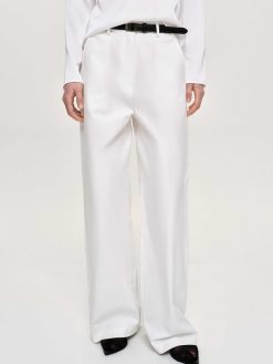 Source Unknown Vetements | Pantalon Large En Popeline, Blanc