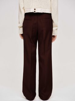 Source Unknown Bas | Pantalon De Costume En Gabardine, Marron Merlot