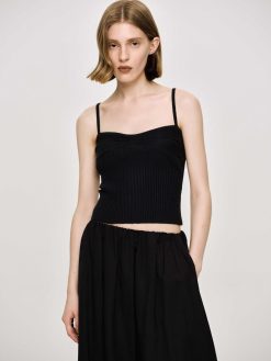 Source Unknown Vetements | Camisole En Tricot Cotele, Noir