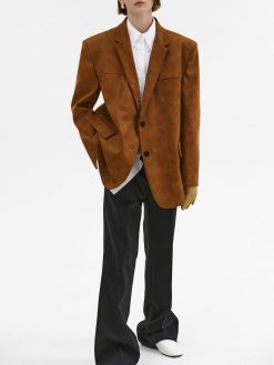 Source Unknown Accessoires | Blazer Lui En Simili Cuir, Marron Rouille