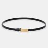 Source Unknown Accessoires | Ceinture En Cuir A Boucle Plate, Noire