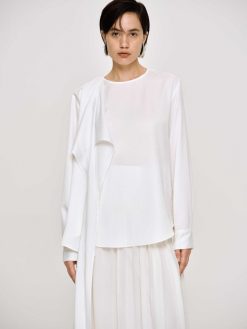 Source Unknown Vetements | Blouse Echarpe Drapee Notte, Blanc