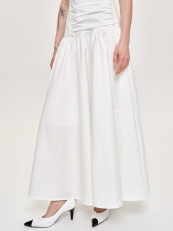 Source Unknown Accessoires | Robe Froncee A Taille Basse, Blanc Casse