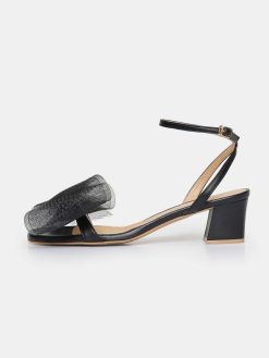 Source Unknown Chaussures Et Sacs | Sandales A Noeud En Tulle Apogeo, Noir