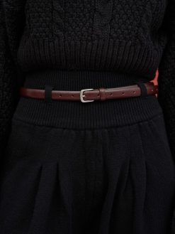 Source Unknown Accessoires | Ceinture Fine En Cuir, Marron