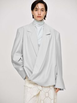 Source Unknown Accessoires | Baia Boxy Wrap Blazer, Gainsboro Gris