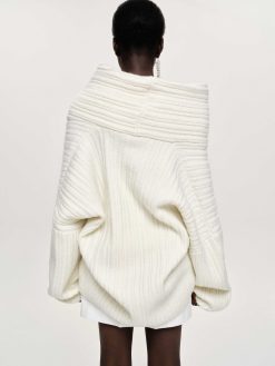 Source Unknown Accessoires | Becca Pull Surdimensionne En Tricot A Rouleau Haut, Blanc