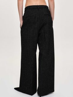 Source Unknown Vetements | Pantalon De Costume Ceinture, Rayures Noires