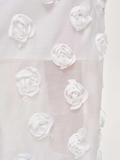 Source Unknown Vetements | Jupe Mi-Longue A Appliques Roses, Blanc