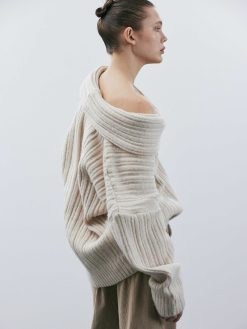 Source Unknown Accessoires | Becca Pull Surdimensionne En Tricot A Rouleau Haut, Bouleau