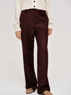 Source Unknown Vetements | Pantalon De Costume En Gabardine, Marron Merlot