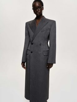 Source Unknown Vetements D'Exterieur | Manteau Long Sablier Delphina, Anthracite