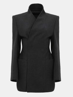 Source Unknown Vetements | Corrin Wrap Blazer, Charbon