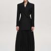 Source Unknown Vetements D'Exterieur | Blazer Cintre A Double Boutonnage Leonara, Noir