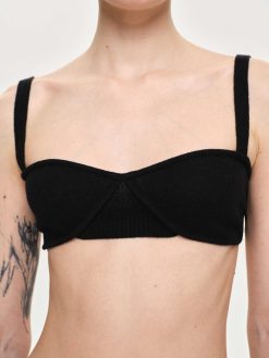 Source Unknown Vetements | Soutien-Gorge En Tricot Cotele, Noir