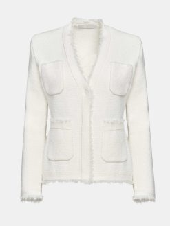 Source Unknown Accessoires | Cardigan Taille Cintree, Blanc Naturel