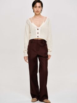 Source Unknown Bas | Pantalon De Costume En Gabardine, Marron Merlot