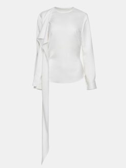 Source Unknown Vetements | Blouse Echarpe Drapee Notte, Blanc