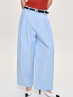 Source Unknown Bas | Pantalon Plisse A Jambe Large, Bleu Glacier