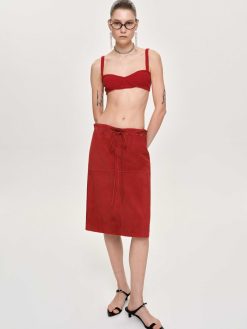 Source Unknown Hauts | Soutien-Gorge En Tricot Cotele, Rouge