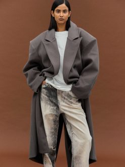 Source Unknown Vetements | Manteau Grand-Pere Surdimensionne Wallis, Gris