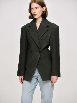 Source Unknown Vetements D'Exterieur | Blazer Cintre A Double Boutonnage Nangy,