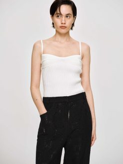 Source Unknown Tricots | Camisole En Tricot Cotele, Blanc