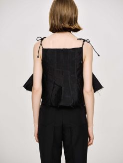 Source Unknown Hauts | Camisole Extra Courte, Noir