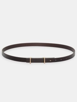 Source Unknown Accessoires | Ceinture Fine En Cuir De Veau, Marron