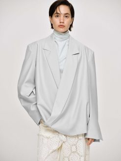 Source Unknown Accessoires | Baia Boxy Wrap Blazer, Gainsboro Gris