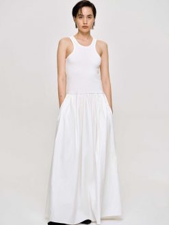 Source Unknown Robes | Robe Debardeur Amal Taille Basse Racer, Blanc