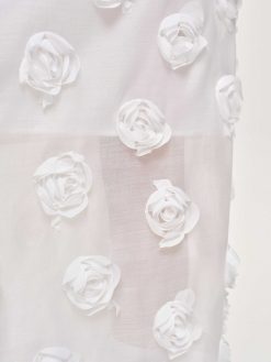 Source Unknown Bas | Jupe Mi-Longue A Appliques Roses, Blanc