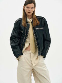 Source Unknown Vetements | Veste En Cuir Delave,