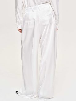 Source Unknown Vetements | Pantalon Taiamo Fluide Satin, Blanc