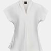 Source Unknown Hauts | Blouse En Crepe A Col En V, Blanc