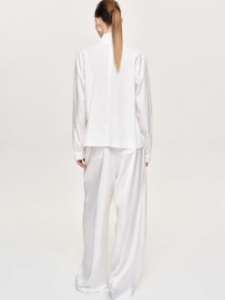 Source Unknown Vetements | Pantalon Taiamo Fluide Satin, Blanc