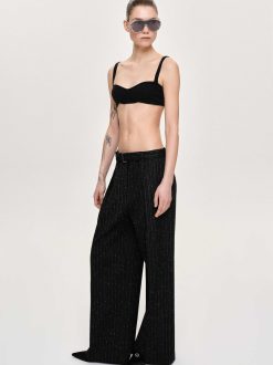 Source Unknown Vetements | Pantalon De Costume Ceinture, Rayures Noires