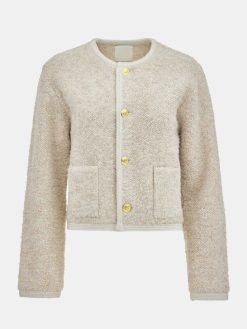 Source Unknown Vetements | Cardigan En Laine De Tonte Mogador, Melange Beige