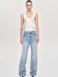 Source Unknown Jean | Jean Long A Jambe Droite, Bleu Vintage Clair