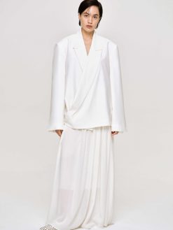 Source Unknown Accessoires | Baia Boxy Wrap Blazer, Blanc