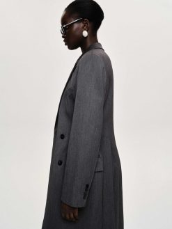 Source Unknown Vetements | Manteau Long Sablier Delphina, Anthracite