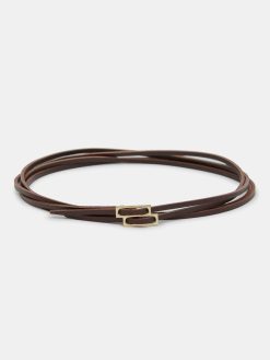 Source Unknown Accessoires | Ceinture En Cuir Double Fine, Marron