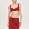 Source Unknown Vetements | Soutien-Gorge En Tricot Cotele, Rouge