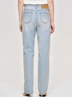 Source Unknown Jean | Jean Droit Effet Vieilli, Bleu Clair Vintage