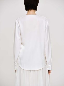 Source Unknown Hauts | Blouse Echarpe Drapee Notte, Blanc