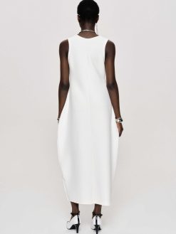 Source Unknown Robes | Robe Mi-Longue Adua Vase, Blanc