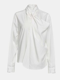 Source Unknown Vetements | Blouse Echarpe Torsadee Mesash, Blanc