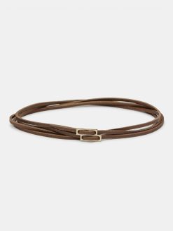 Source Unknown Accessoires | Ceinture En Cuir Double Fine, Moka